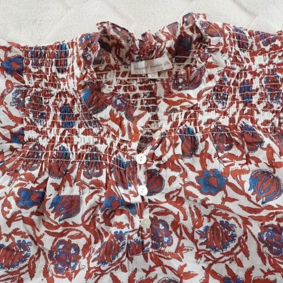 House of Harlow 1960 Floral Top Womens Medium Flutter Sleeve - Picture 2 of 9